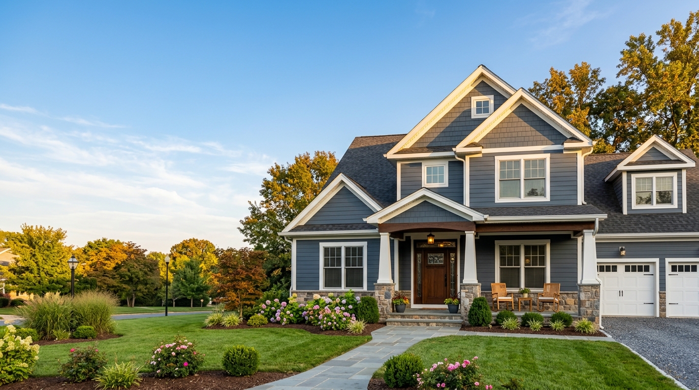 Beautifully remodeled and freshly painted home exterior in the Washington, DC area