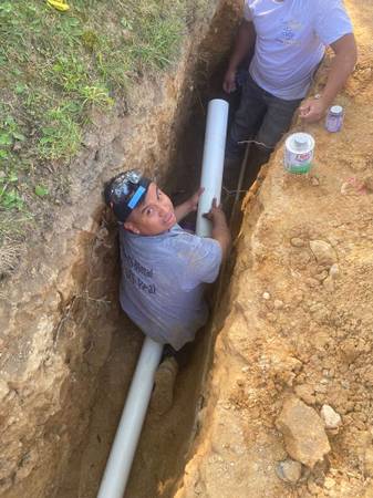 Underground plumbing repair and installation by the crew